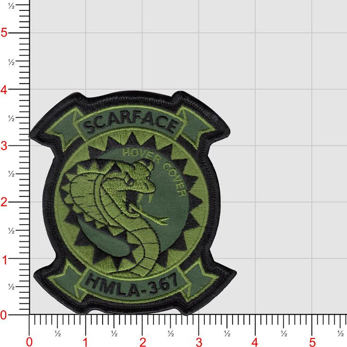 Officially Licensed USMC HMLA-367 Scarface Hover Cover Patches