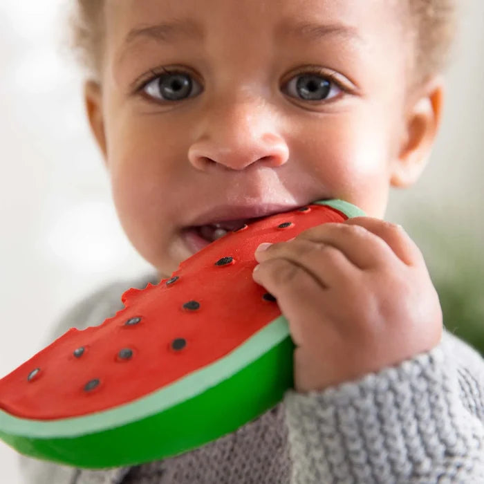 Oli & Carol Natural Rubber Baby Teether and Bath Toy - Wally the Watermelon