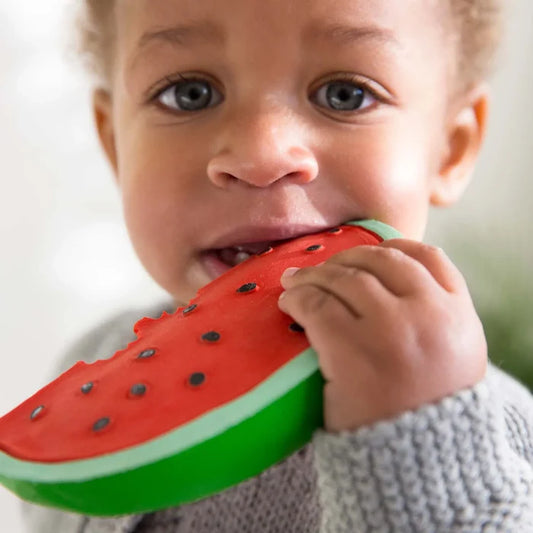 Oli & Carol Natural Rubber Baby Teether and Bath Toy - Wally the Watermelon