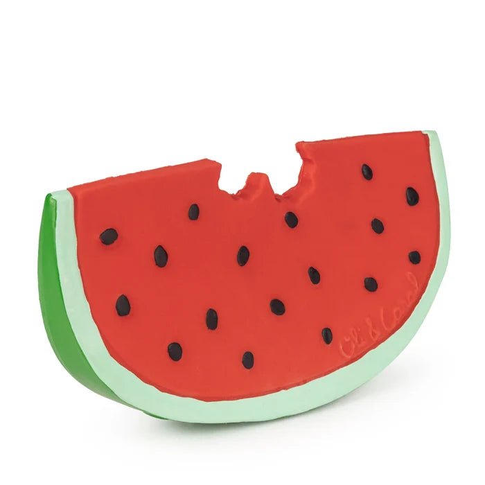 Oli & Carol Natural Rubber Baby Teether and Bath Toy - Wally the Watermelon