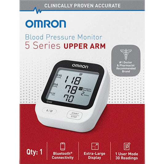 Omron 5 Series Upper Arm Blood Pressure Monitor, Adult Cuff, 9-17" - BP7255-Single - LL Medico