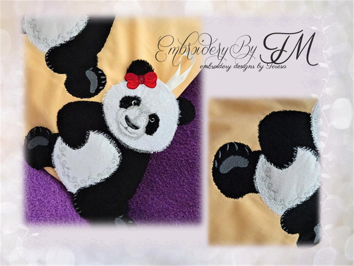 Panda designs / four sizes / panda boy and panda girl/Panda for hanging or application on fabric