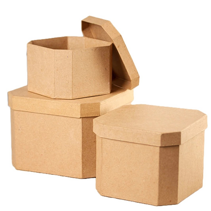 Paper Mache French Corner Square Box Set