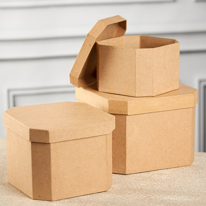 Paper Mache French Corner Square Box Set