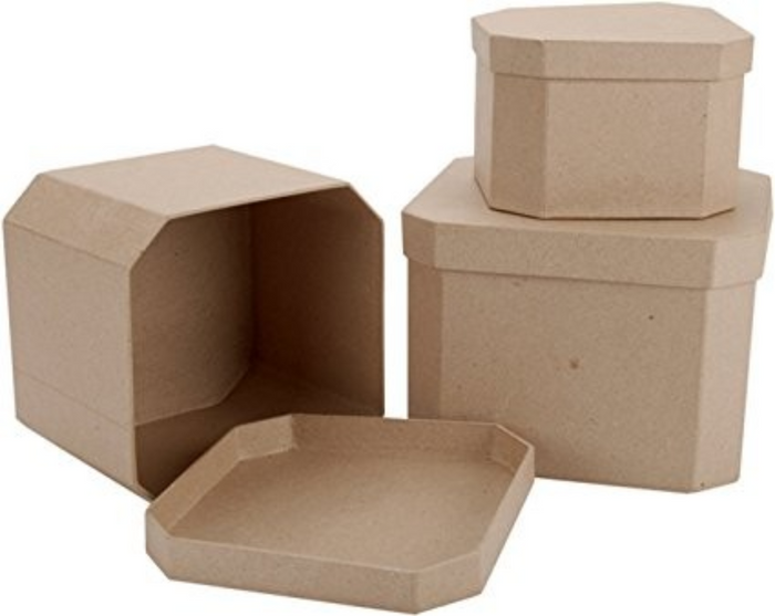 Paper Mache French Corner Square Box Set
