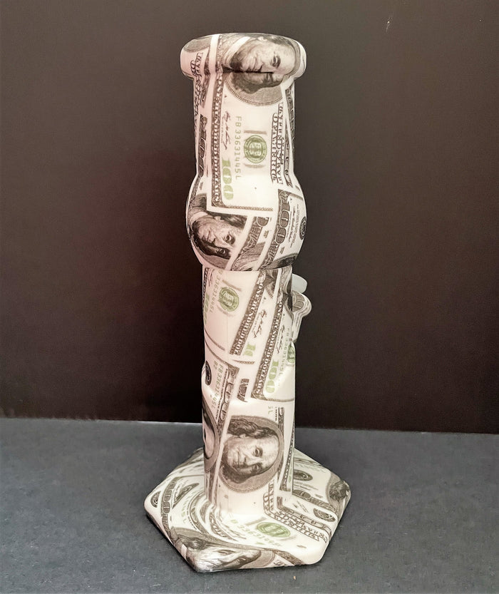 Paper Money Graphic Design 8.5" Thick Silicone Detachable Unbreakable Bong