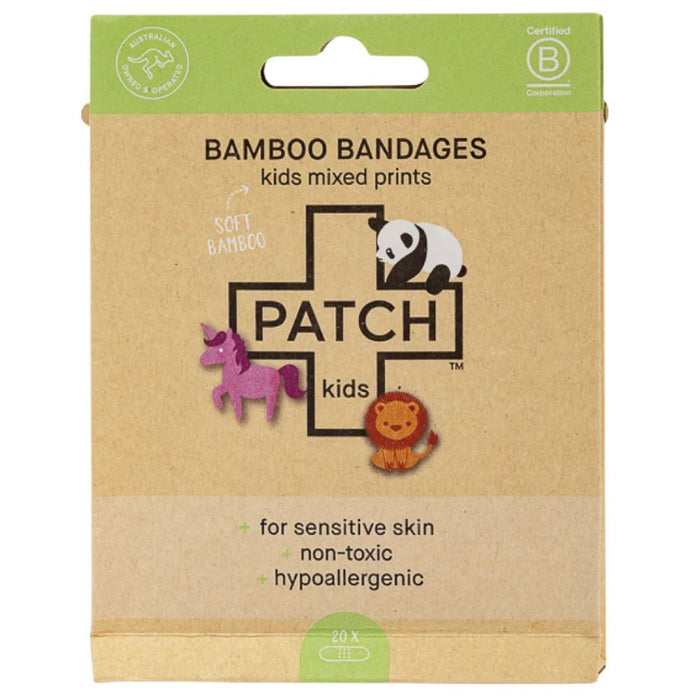 Patch Bamboo Bandages- Kids Mixed 20pk - (Panda, Unicorn & Lion)