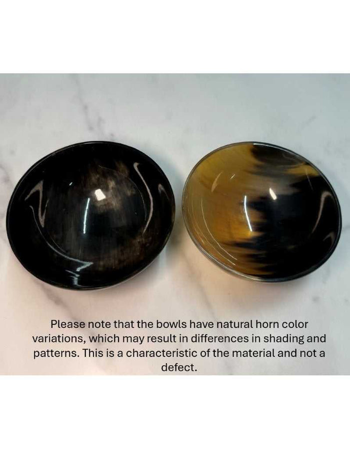 Natural horn Pearl Shaving bowls on marble surface