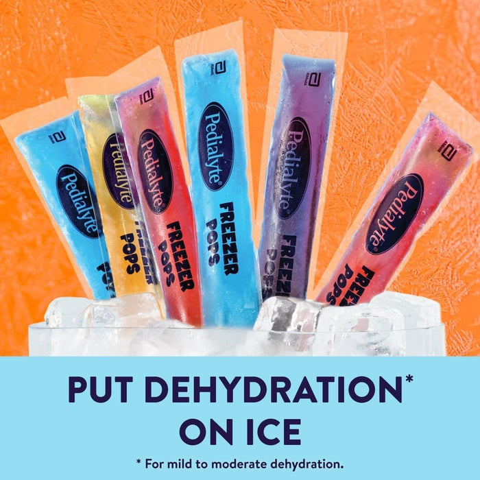 Pedialyte Freezer Pops Electrolyte Solution, Grape / Blue Raspberry / Cherry / Orange, 2.1 oz - 62605-Pack - LL Medico