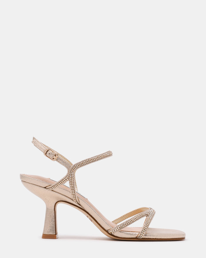 PENELOPE Champagne Strappy Square-Toe Women's Heel | Steve Madden