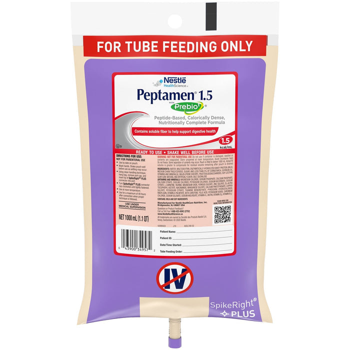 Peptamen 1.5 Tube Feeding Formula, Vanilla, 1000 mL - 10043900349579-Single - LL Medico