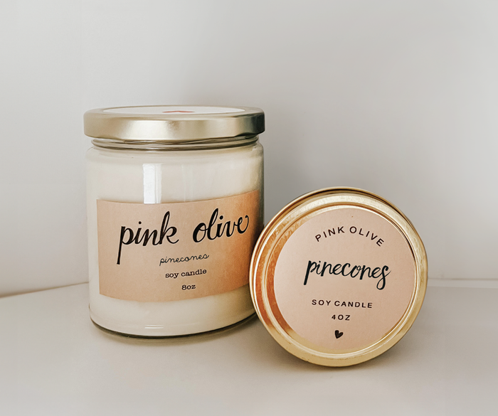 pinecones mini soy candle