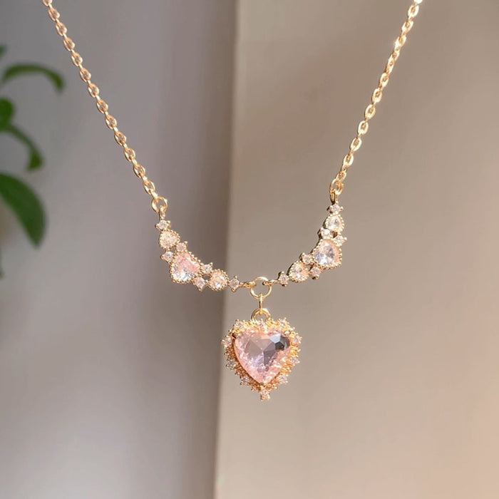 Pink Love Heart Necklace