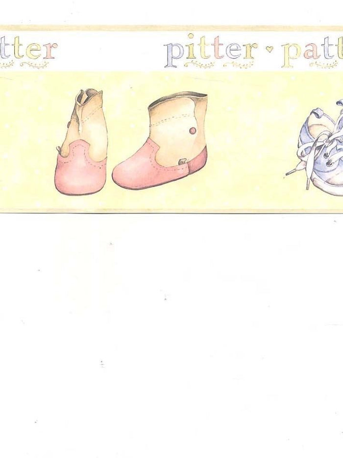 Pitter Patter of Baby Shoes Wallpaper Border - all4wallswall-paper