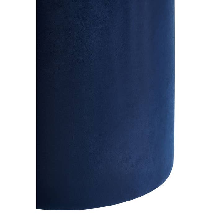 Plush Velvet Round Footstool - Midnight Blue - Modern Home Interiors