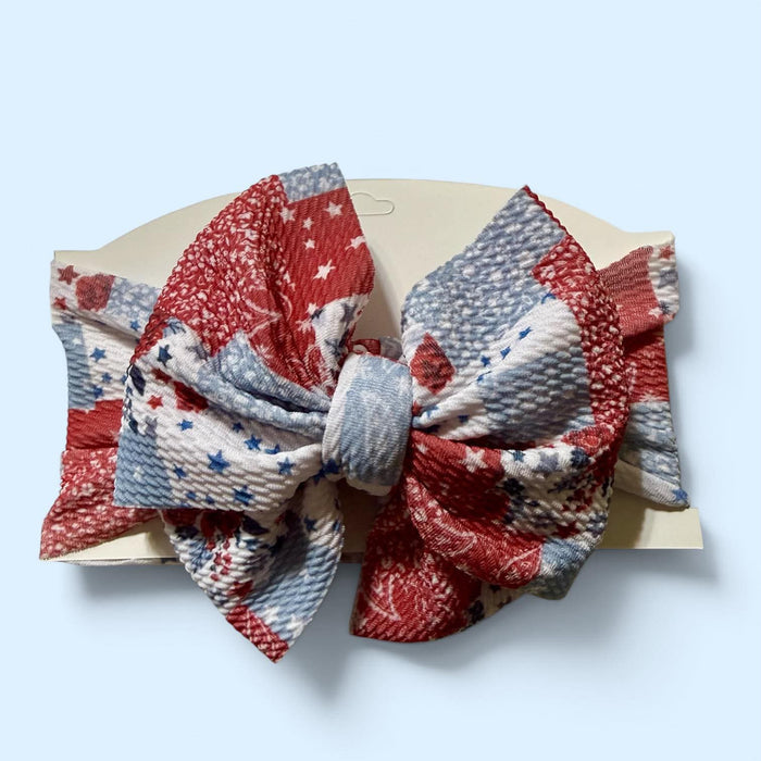 Print Messy Wide Headband Bows - 260 Broadway Boutique