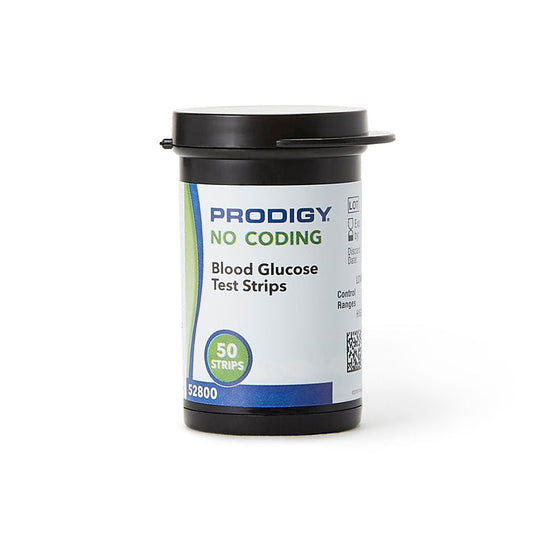 Prodigy Blood Glucose Test Strips, No Coding, 50 Count - 052800-Box - LL Medico
