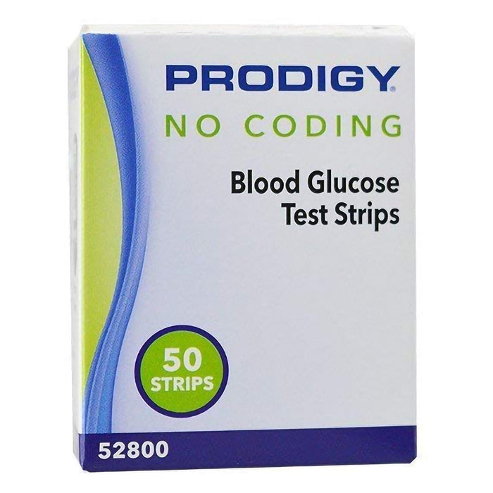 Prodigy Blood Glucose Test Strips, No Coding, 50 Count - 052800-Box - LL Medico