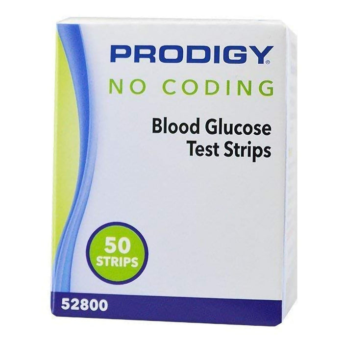 Prodigy Blood Glucose Test Strips, No Coding, 50 Count - 052800-Box - LL Medico
