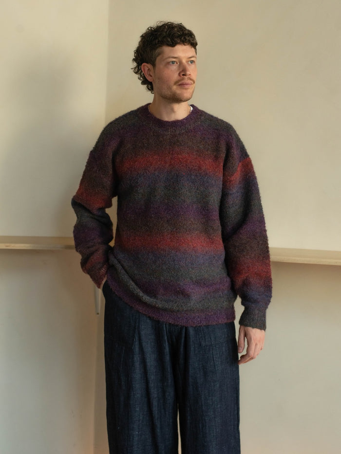 Purple Gradation Boucle Knit