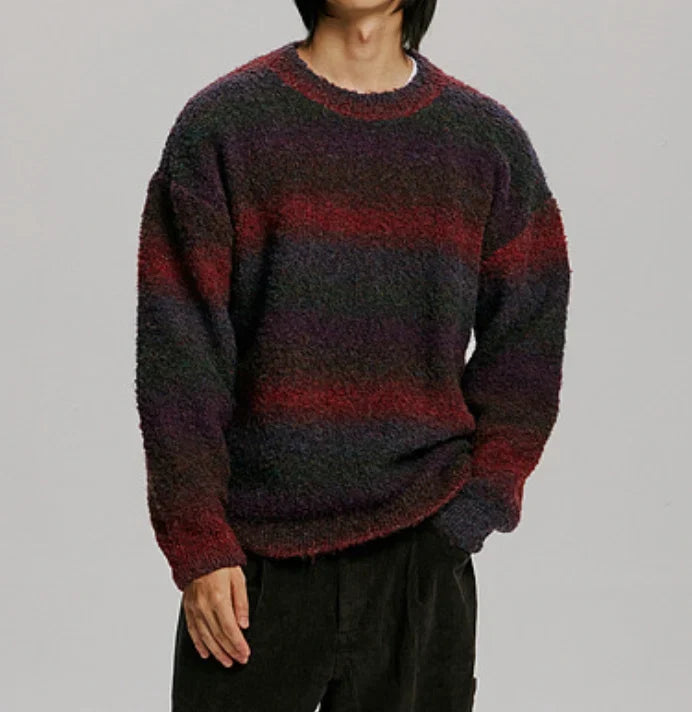 Purple Gradation Boucle Knit
