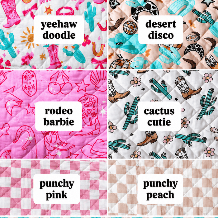 Quilted Western Makeup Bag  | Cowgirl Cosmetic Bag Fabric  - 260 Broadway Boutique