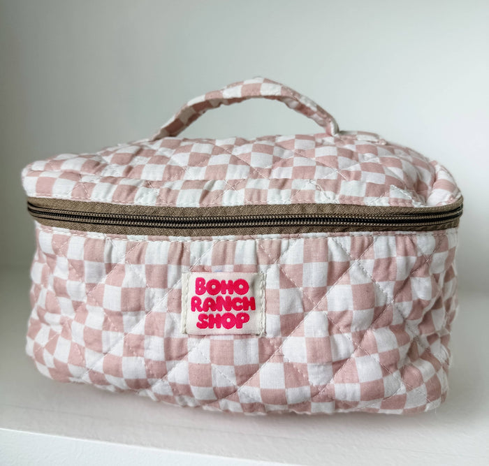 Quilted Western Makeup Bag  | Cowgirl Cosmetic Bag Fabric  - 260 Broadway Boutique