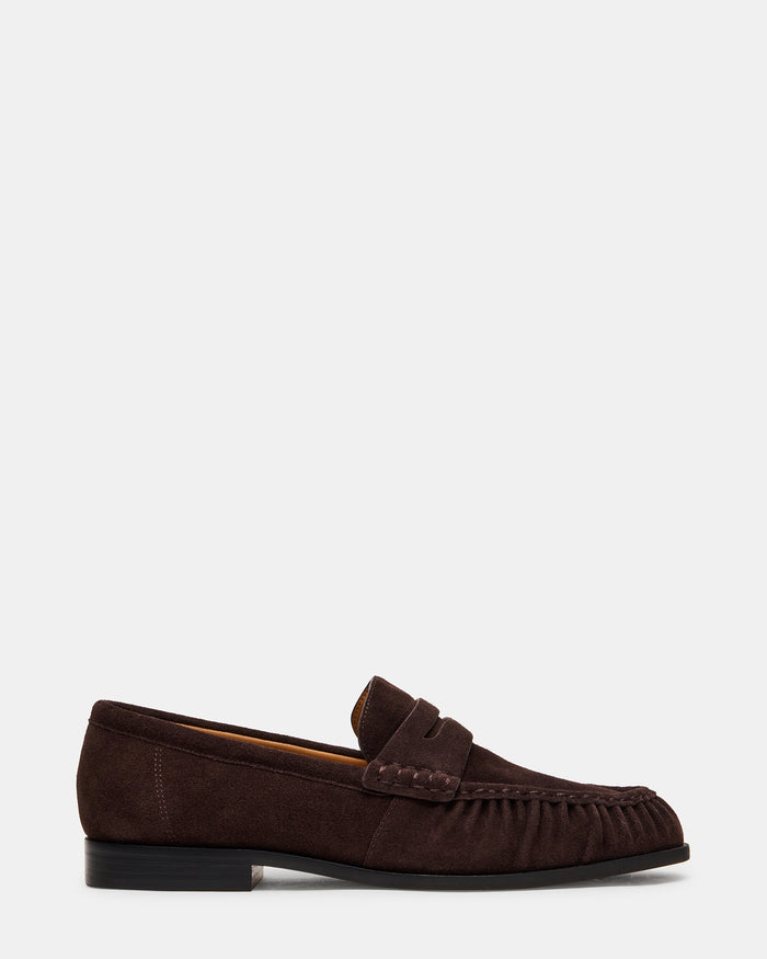 QUINCEY Brown Suede Slip-On Men's Loafer | Steve Madden