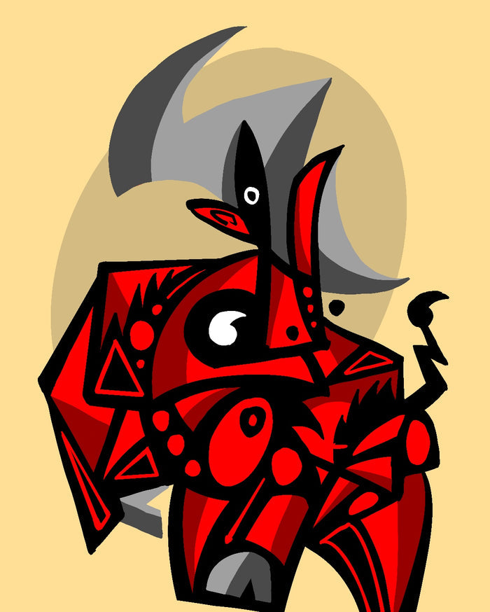 Raging Bull (2025) | Cubist Demon Art Print
