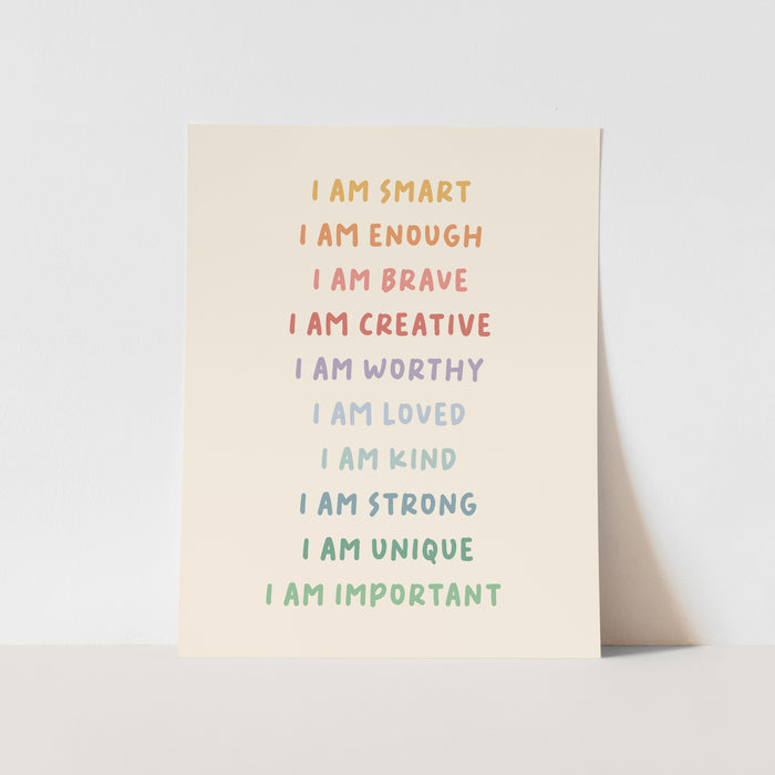 {Rainbow} Affirmations Art Print
