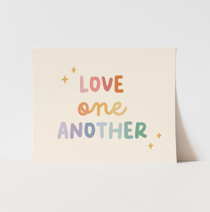 {Rainbow} Love One Another Art Print