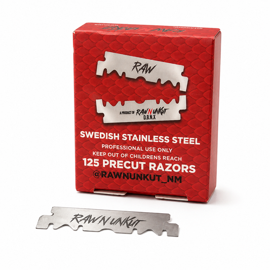 Raw N Unkut Pure Swedish Stainless Steel Single Edge Razor Blades - 125ct