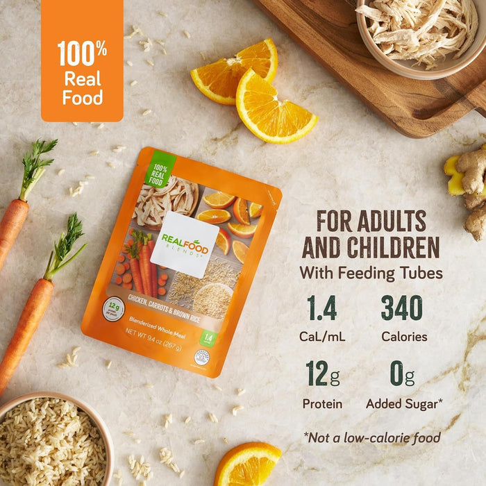 Real Food Blends Tube Feeding Formula, Chicken / Carrots / Brown Rice, 9.4 oz - 176988-Single - LL Medico