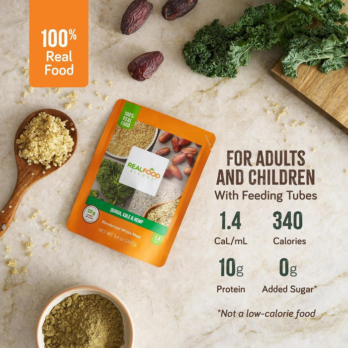 Real Food Blends Tube Feeding Formula, Quinoa, Kale & Hemp, 9.4 oz - 176992-Single - LL Medico