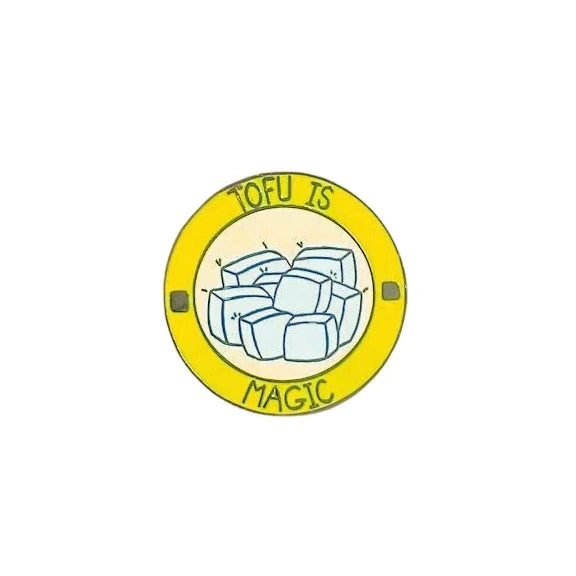 Red Parka Enamel Pin - Tofu is Magic
