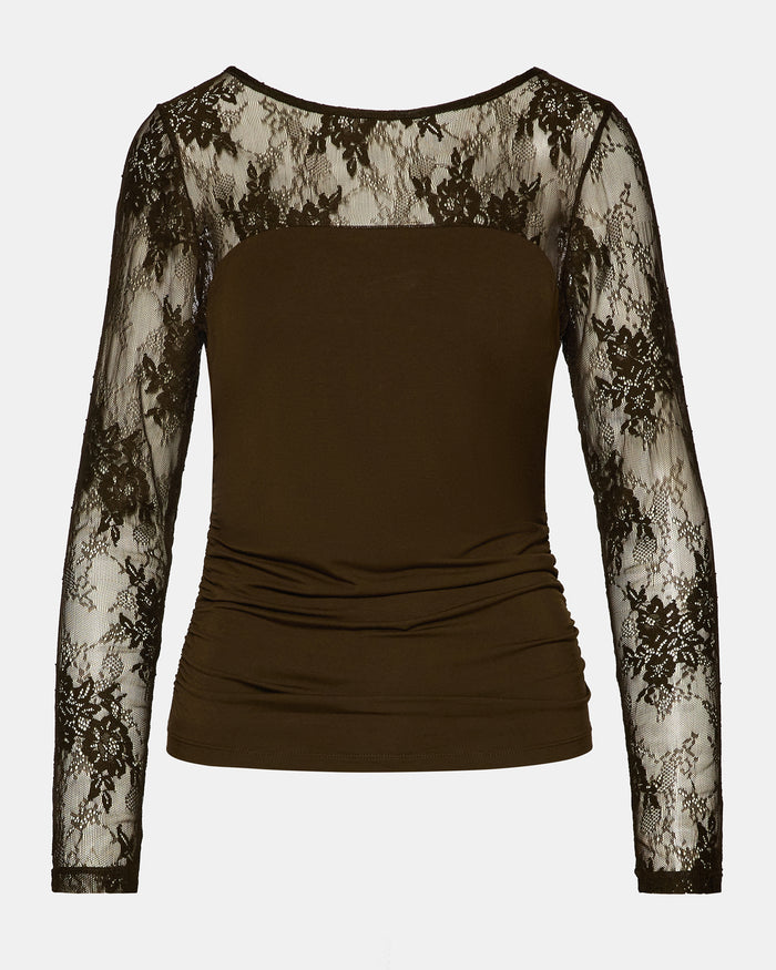REESE KNIT TOP DARK ESPRESSO