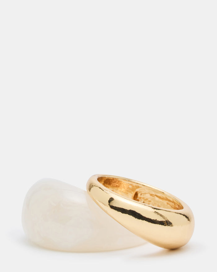 RESIN RING SET Natural Women's Rings | Steve Madden