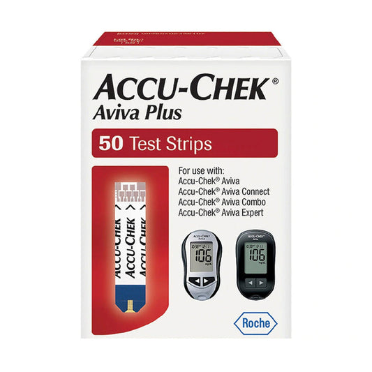 Roche Accu-Chek Aviva Plus Blood Glucose Test Strips, 50 Count - 06908217001-Vial - LL Medico