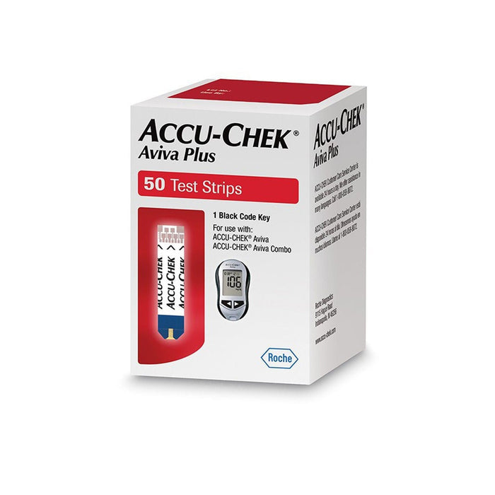 Roche Accu-Chek Aviva Plus Blood Glucose Test Strips, 50 Count - 06908217001-Vial - LL Medico