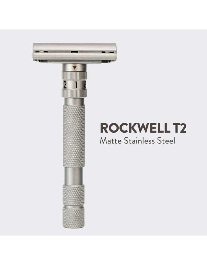 Rockwell T2 matte stainless steel safety razor