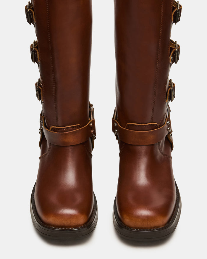 ROCKY COGNAC DISTRESSED WIDE CALF