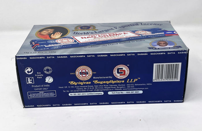 Satya Sai Baba Nag Champa Agarbatti Pack of 12 Incense Sticks Boxes 15gms Each Fine Quality