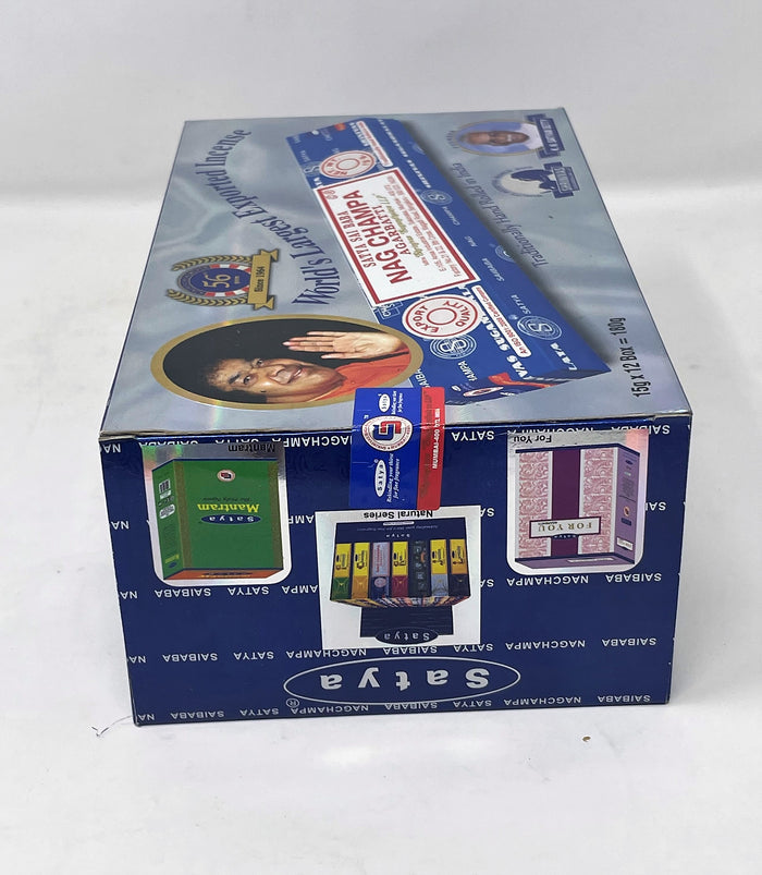 Satya Sai Baba Nag Champa Agarbatti Pack of 12 Incense Sticks Boxes 15gms Each Fine Quality