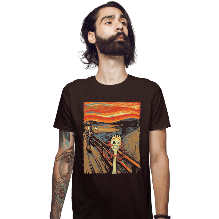 Shirts Fitted Shirts, Mens / Small / Dark Chocolate Screaming Forky