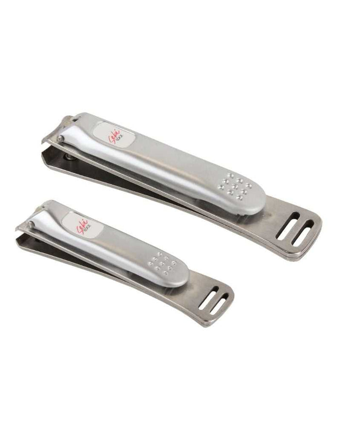 Silver nail clipper with ergonomic handle for precise grooming