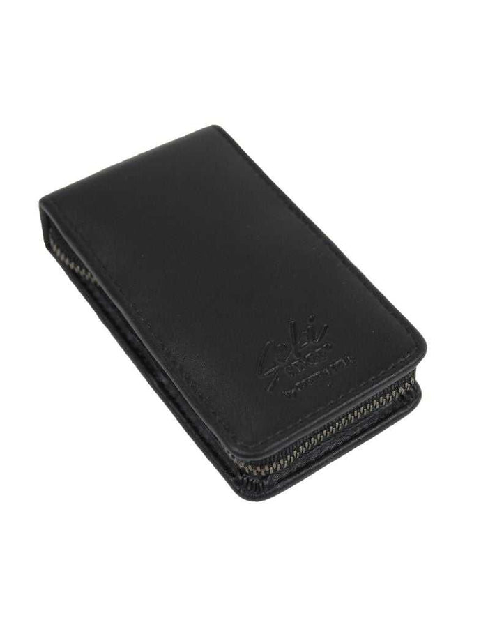 Black leather manicure kit case for nail tools