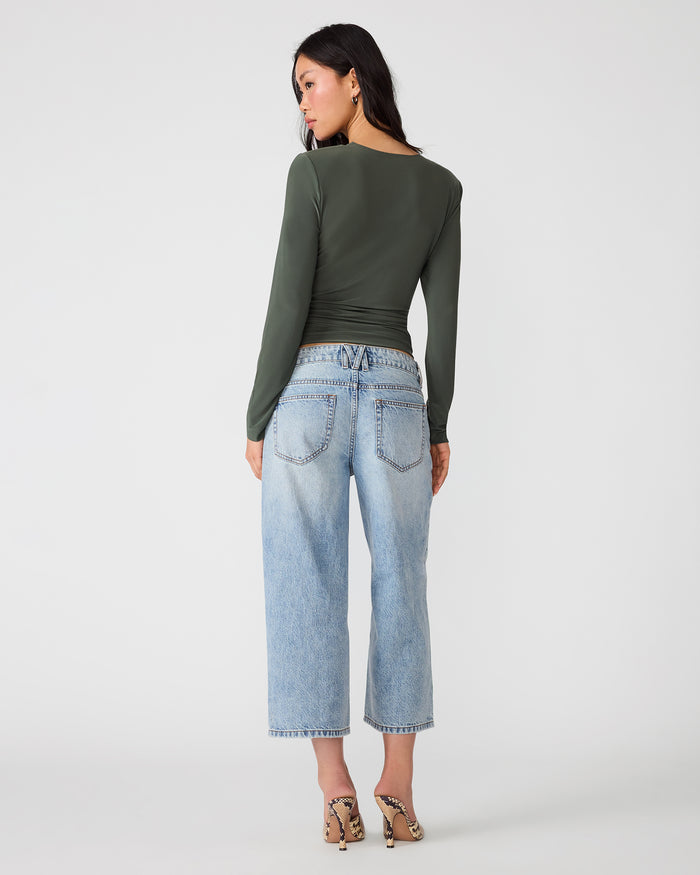 SELINE KNIT TOP DARK OLIVE