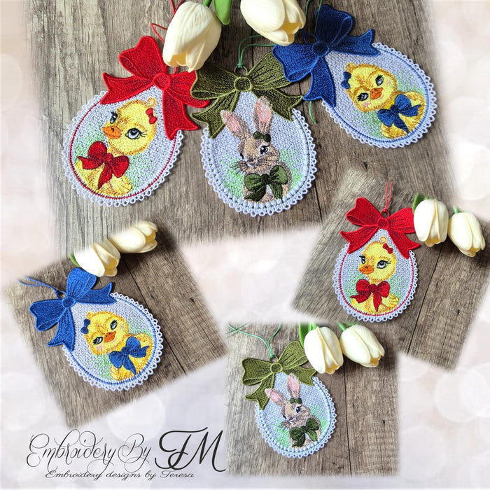 Set FSL Eggs with animals/ 5x7 hoop/ two variants