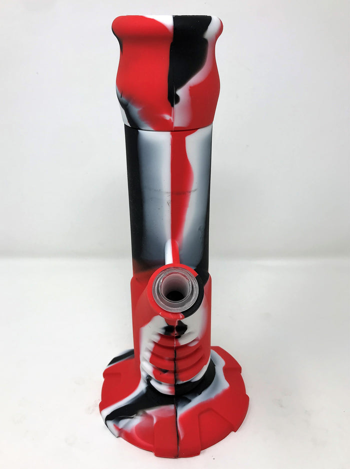 Silicone 10.5" Straight Bong Detachable Mouth Piece 14mm Herb Bowl