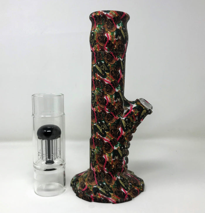 Silicone Detachable 15" Bong Glass 10 Arm Tree Perc 3 Part Grinder